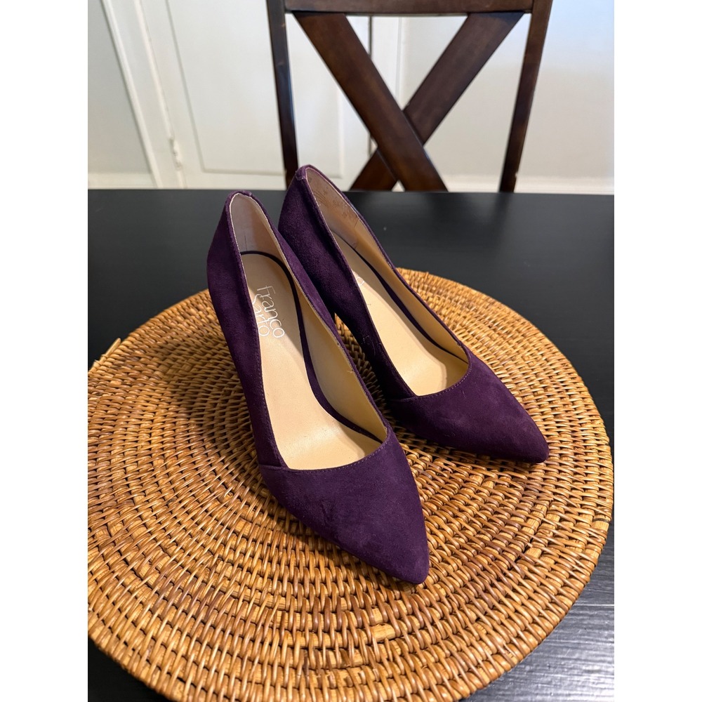 Franco Sarto Purple Suede Block Heel Pumps - Picture 2 of 8